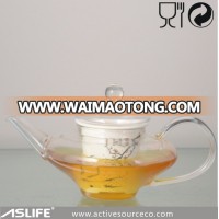 AST2117C-250ml 8.45oz Volume Ceramic Tea Infuser Glass Teapot Set!Wholesale Prices Yixing Glass Teapot With Ceramic Infuser Set